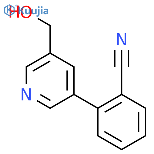 2-(5-(Hydroxymethyl)pyridin-3-yl)benzonitrile structure