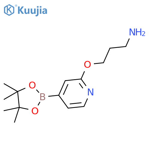 3-((4-(4,4,5,5-Tetramethyl-1,3,2-dioxaborolan-2-yl)pyridin-2-yl)oxy)propan-1-amine structure