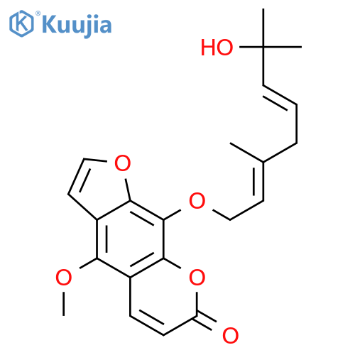 4-methoxy-9-[[(2E,5E)-7-hydroxy-3,7-dimethyl-2,5-octadien-1-yl]oxy]-7H-furo-[3,2-g][1]benzopyran-7-one structure