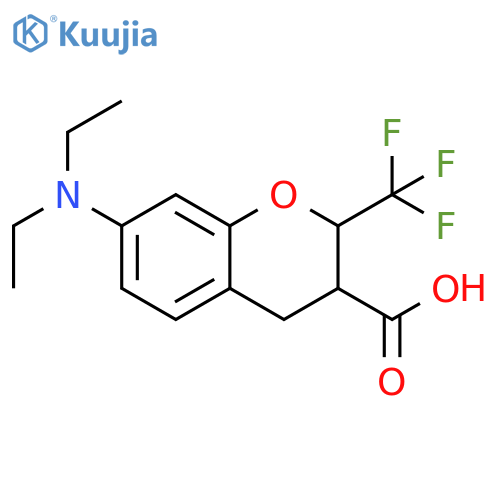2H-1-Benzopyran-3-carboxylic acid, 7-(diethylamino)-3,4-dihydro-2-(trifluoromethyl)- structure