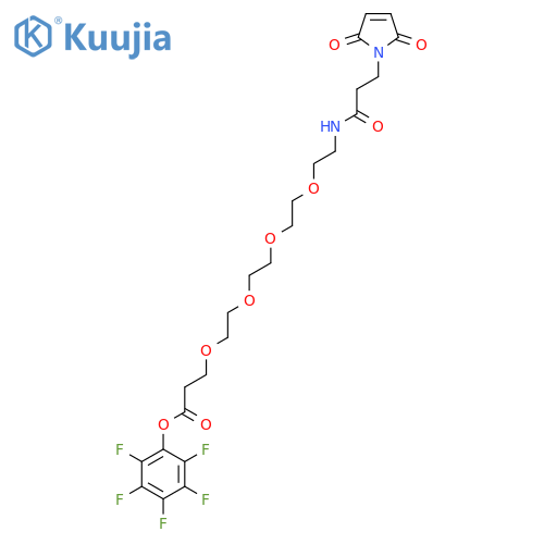 Perfluorophenyl 19-(2,5-dioxo-2H-pyrrol-1(5H)-yl)-17-oxo-4,7,10,13-tetraoxa-16-azanonadecan-1-oate structure