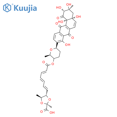1,3-Dioxolane-2-carboxylicacid,2,4-dimethyl-5-[(1E,3E,5E)-7-oxo-7-[[(2R,3S,6R)-tetrahydro-2-methyl-6-[(2R,3R,4aR,12bS)-1,2,3,4,4a,7,12,12b-octahydro-2,3,4a,8,12b-pentahydroxy-3-methyl-1,7,12-trioxobenz[a]anthracen-9-yl]-2H-pyran-3-yl]oxy]-1,3,5-heptatrien-1-yl]-,(2S,4S,5S)-rel-(+)- structure