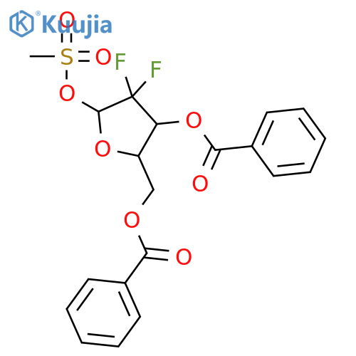 2-Deoxy-2,2-difluoro-3,5-dibenzoate-1-methanesulfonate β-D-erythro-Pentofuranose structure