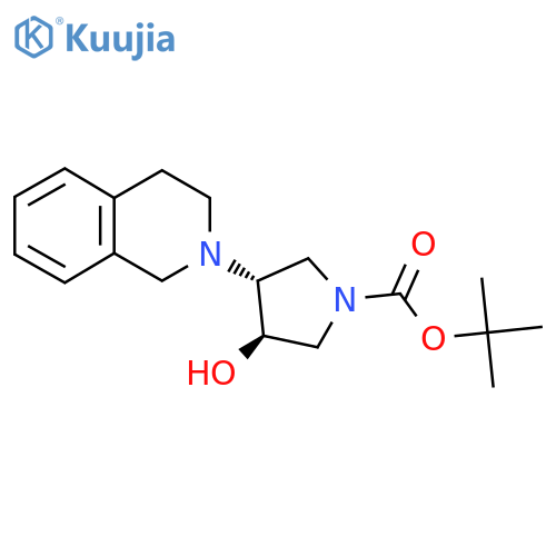 rac-tert-butyl (3R,4R)-3-hydroxy-4-(1,2,3,4-tetrahydroisoquinolin-2-yl)pyrrolidine-1-carboxylate structure