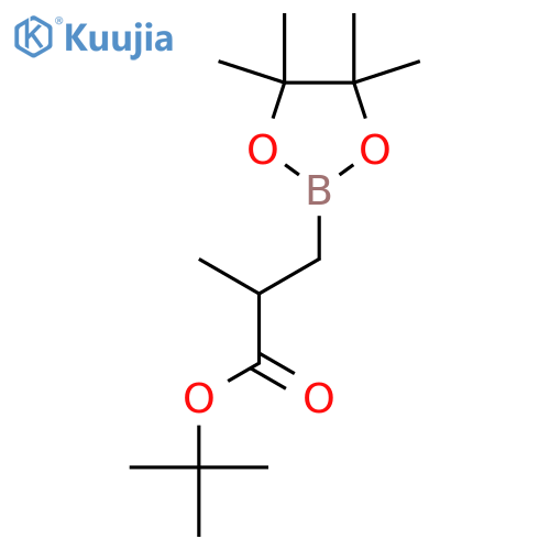 tert-butyl 2-methyl-3-(tetramethyl-1,3,2-dioxaborolan-2-yl)propanoate structure