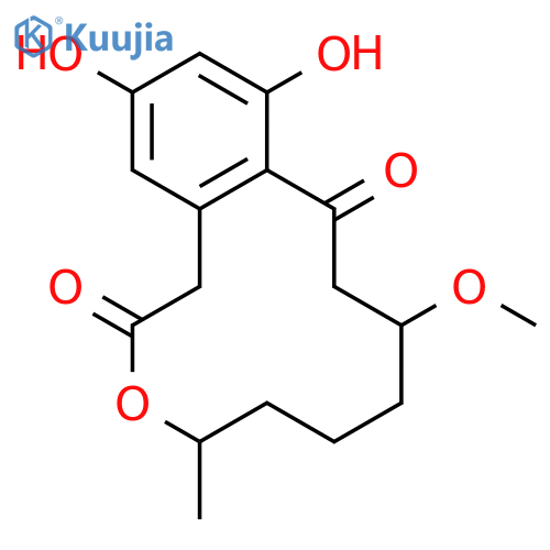 (4S,8R)-11,13-dihydroxy-8-methoxy-4-methyl-1,4,5,6,7,8,9,10-octahydro-2H-3-benzoxacyclododecine-2,10-dione structure