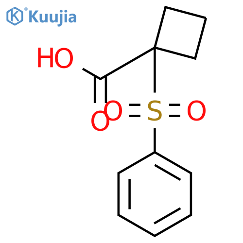 1-(benzenesulfonyl)cyclobutane-1-carboxylic acid structure