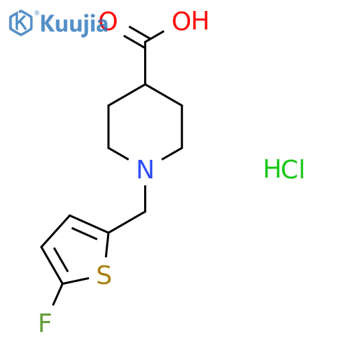 1-((5-Fluorothiophen-2-yl)methyl)piperidine-4-carboxylic acid hydrochloride structure