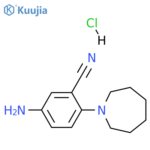 5-amino-2-(1-azepanyl)benzonitrile hydrochloride structure