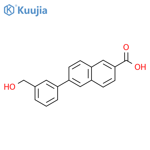 6-(3-Hydroxymethylphenyl)naphthalene-2-carboxylic acid structure