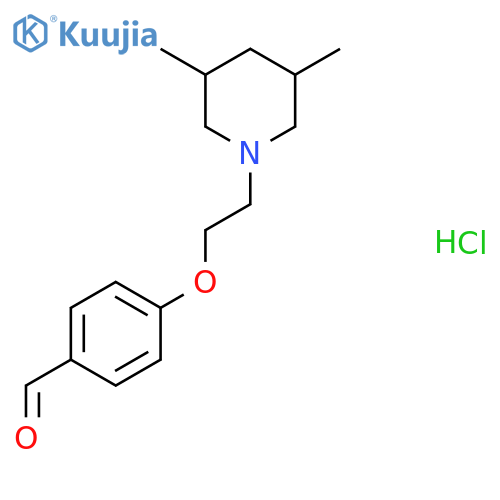4-2-(3,5-dimethyl-1-piperidinyl)ethoxybenzaldehyde hydrochloride structure