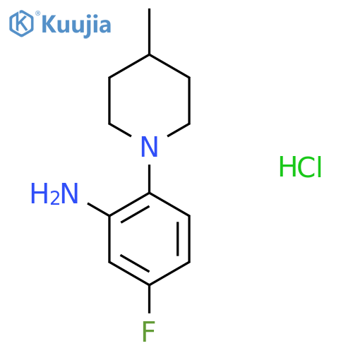5-Fluoro-2-(4-methyl-1-piperidinyl)aniline hydrochloride structure