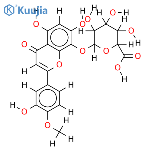 8-O-beta-D-Glucuronoside-3',5,7,8-Tetrahydroxy-4'-methoxyflavone structure
