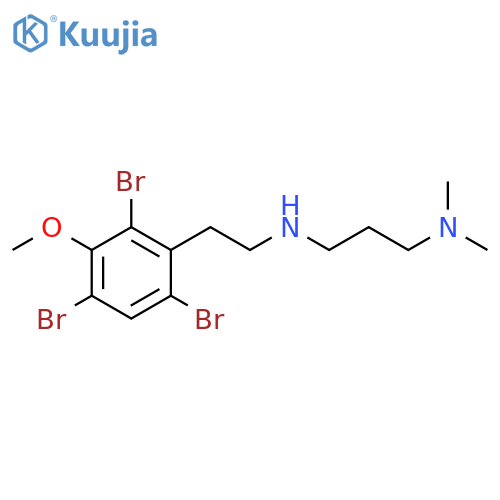 2,4,6-Tribromo-3-hydroxyphenethylamine; Me ether, N-[3-(dimethylamino)propyl] structure