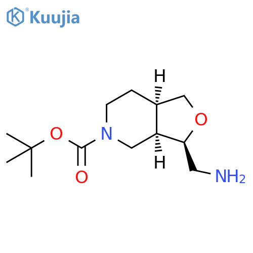 tert-butyl (3R,3aR,7aR)-3-(aminomethyl)-3,3a,4,6,7,7a-hexahydro-1H-furo[3,4-c]pyridine-5-carboxylate structure