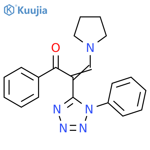 2-Propen-1-one,1-phenyl-2-(1-phenyl-1H-tetrazol-5-yl)-3-(1-pyrrolidinyl)- structure