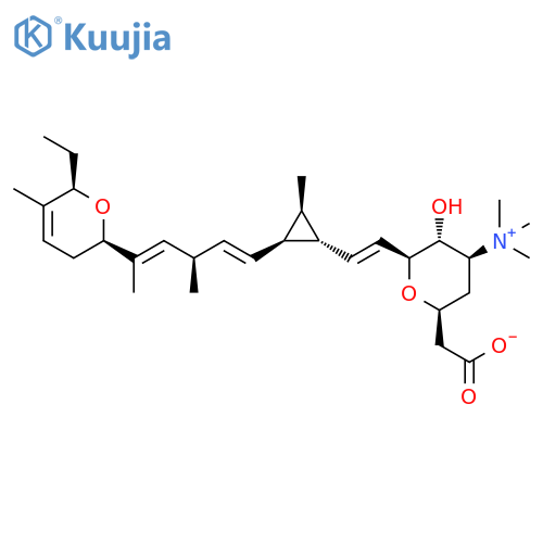 L-gluco-Non-8-enonicacid,3,7-anhydro-2,4,5,8,9-pentadeoxy-9-[(1S,2S,3R)-2-[(1E,3R,4E)-5-[(2R,6R)-6-ethyl-3,6-dihydro-5-methyl-2H-pyran-2-yl]-3-methyl-1,4-hexadien-1-yl]-3-methylcyclopropyl]-5-(trimethylammonio)-, inner salt, (8E)- structure