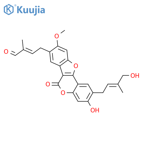 3,9-Dihydroxy-2,8-diprenylcoumestan; 4''-Oxo, 4'-hydroxy, 9-Me ether structure