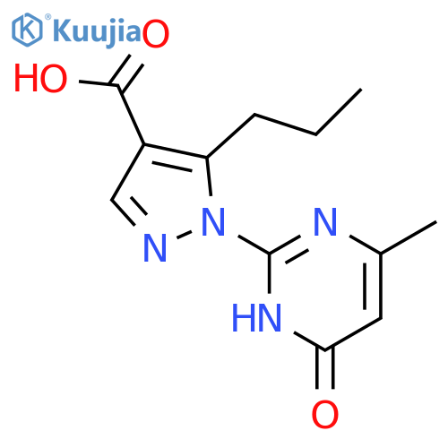 1-(4-methyl-6-oxo-1,6-dihydropyrimidin-2-yl)-5-propyl-1H-pyrazole-4-carboxylic acid structure