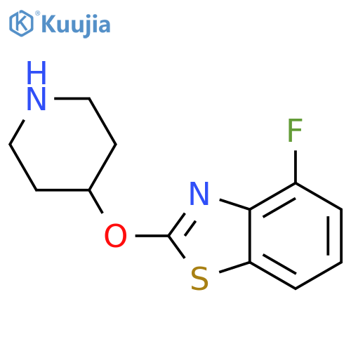 4-fluoro-2-(piperidin-4-yloxy)-1,3-benzothiazole structure