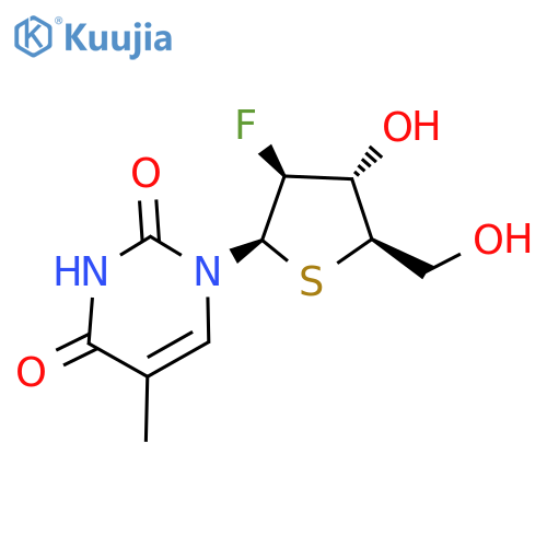 2’-Deoxy-2’-fluoro-5-methyl-4’-thio-beta-D-arabinouridine structure