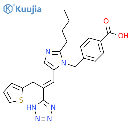 (E)-4-2-Butyl-5-2-(1H-tetrazol-5-yl)-3-(2-thienyl)-1-propenyl-1H-imidazol-1-ylmethyl-Benzoic Acid structure