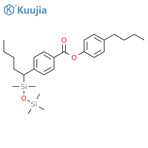 Benzoic acid, 4-[1-(pentamethyldisiloxanyl)pentyl]-, 4-butylphenyl ester structure