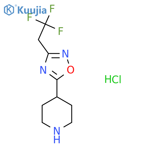 4-[3-(2,2,2-Trifluoroethyl)-1,2,4-oxadiazol-5-yl]piperidine hydrochloride structure
