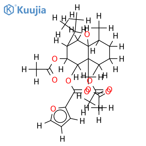 1-eq,8-eq,12-triacetoxy-9-ax-furancarboxy-beta-dihydroagarofuran structure