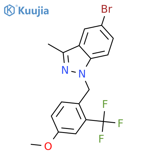 5-Bromo-1-(4-methoxy-2-(trifluoromethyl)benzyl)-3-methyl-1H-indazole structure