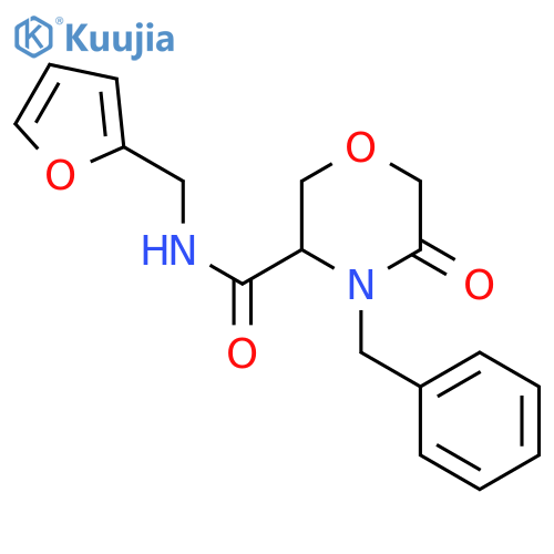 4-benzyl-N-(furan-2-yl)methyl-5-oxomorpholine-3-carboxamide structure