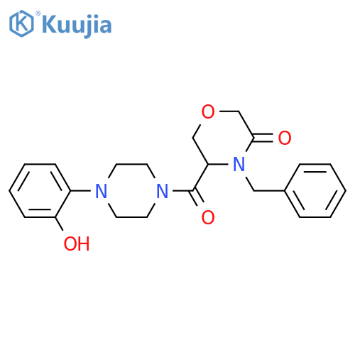 4-benzyl-5-[4-(2-hydroxyphenyl)piperazine-1-carbonyl]morpholin-3-one structure