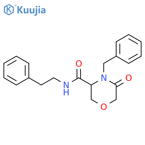 4-benzyl-5-oxo-N-(2-phenylethyl)morpholine-3-carboxamide structure