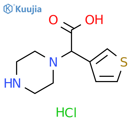 2-(piperazin-1-yl)-2-(thiophen-3-yl)acetic acid dihydrochloride structure
