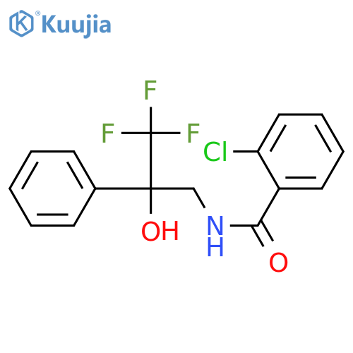 2-chloro-N-(3,3,3-trifluoro-2-hydroxy-2-phenylpropyl)benzamide structure