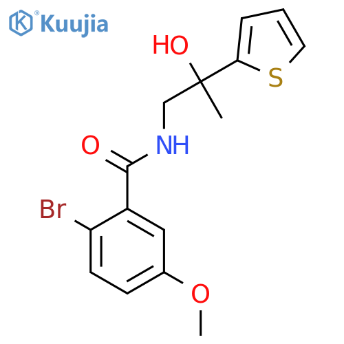 2-bromo-N-2-hydroxy-2-(thiophen-2-yl)propyl-5-methoxybenzamide structure