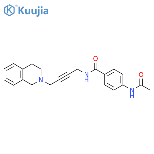 4-acetamido-N-4-(1,2,3,4-tetrahydroisoquinolin-2-yl)but-2-yn-1-ylbenzamide structure