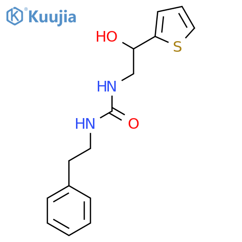 3-2-hydroxy-2-(thiophen-2-yl)ethyl-1-(2-phenylethyl)urea structure