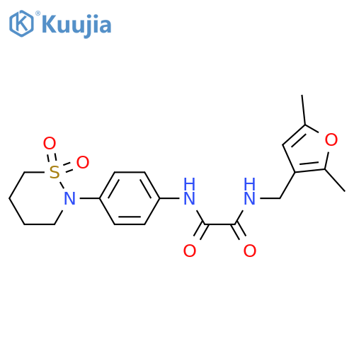 N-(2,5-dimethylfuran-3-yl)methyl-N'-4-(1,1-dioxo-1lambda6,2-thiazinan-2-yl)phenylethanediamide structure