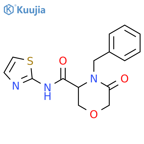 4-benzyl-5-oxo-N-(1,3-thiazol-2-yl)morpholine-3-carboxamide structure