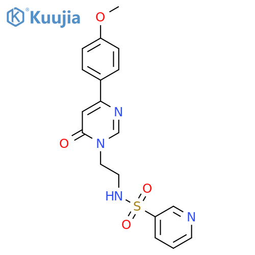 N-{2-4-(4-methoxyphenyl)-6-oxo-1,6-dihydropyrimidin-1-ylethyl}pyridine-3-sulfonamide structure
