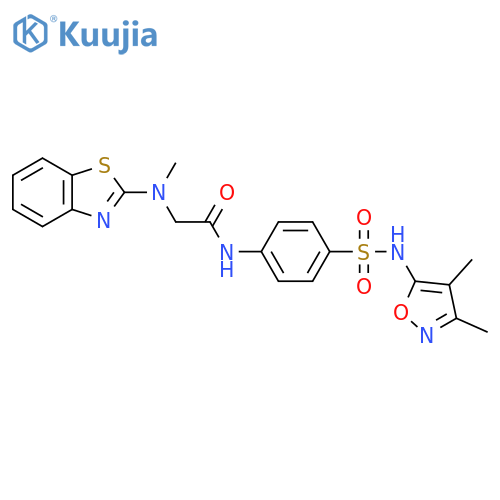 2-(1,3-benzothiazol-2-yl)(methyl)amino-N-{4-(3,4-dimethyl-1,2-oxazol-5-yl)sulfamoylphenyl}acetamide structure