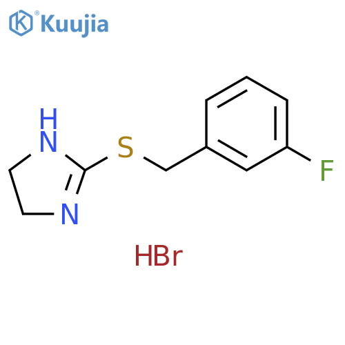 2-{[(3-fluorophenyl)methyl]sulfanyl}-4,5-dihydro-1H-imidazole hydrobromide structure