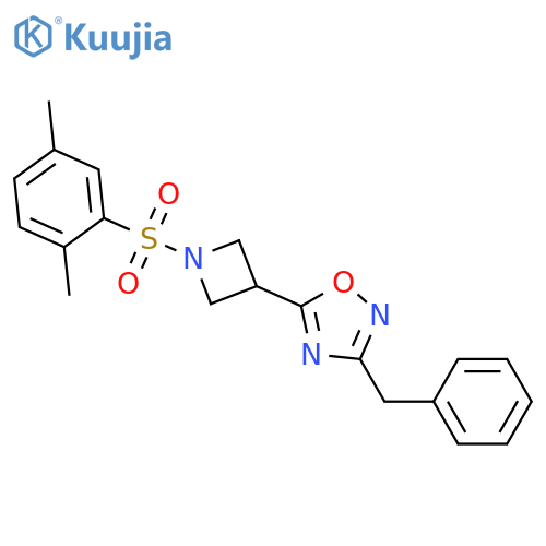 3-benzyl-5-1-(2,5-dimethylbenzenesulfonyl)azetidin-3-yl-1,2,4-oxadiazole structure