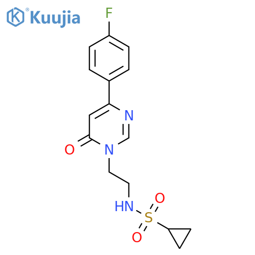 N-{2-4-(4-fluorophenyl)-6-oxo-1,6-dihydropyrimidin-1-ylethyl}cyclopropanesulfonamide structure
