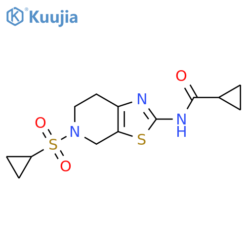N-5-(cyclopropanesulfonyl)-4H,5H,6H,7H-1,3thiazolo5,4-cpyridin-2-ylcyclopropanecarboxamide structure