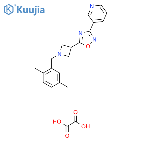 3-(5-{1-(2,5-dimethylphenyl)methylazetidin-3-yl}-1,2,4-oxadiazol-3-yl)pyridine; oxalic acid structure