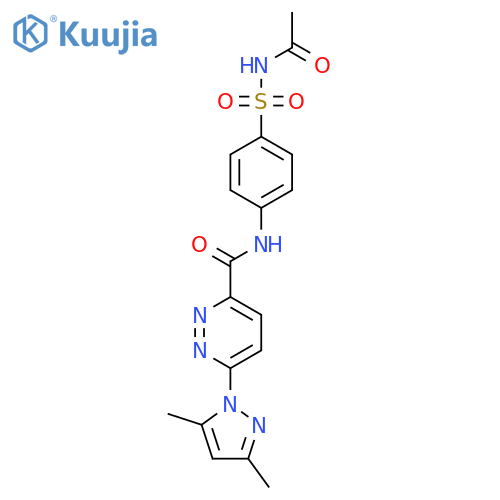 6-(3,5-dimethyl-1H-pyrazol-1-yl)-N-[4-(acetamidosulfonyl)phenyl]pyridazine-3-carboxamide structure