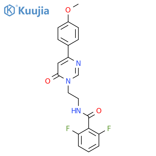 2,6-difluoro-N-{2-4-(4-methoxyphenyl)-6-oxo-1,6-dihydropyrimidin-1-ylethyl}benzamide structure