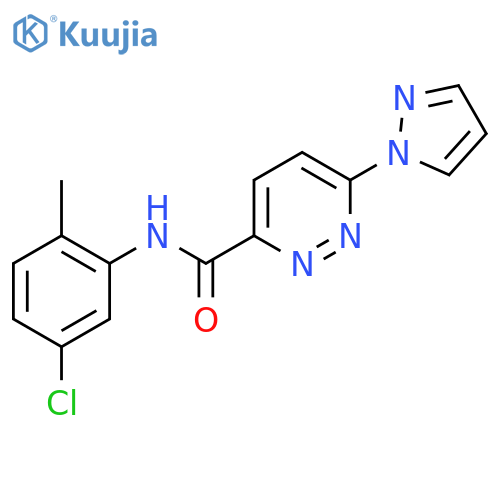 N-(5-chloro-2-methylphenyl)-6-(1H-pyrazol-1-yl)pyridazine-3-carboxamide structure